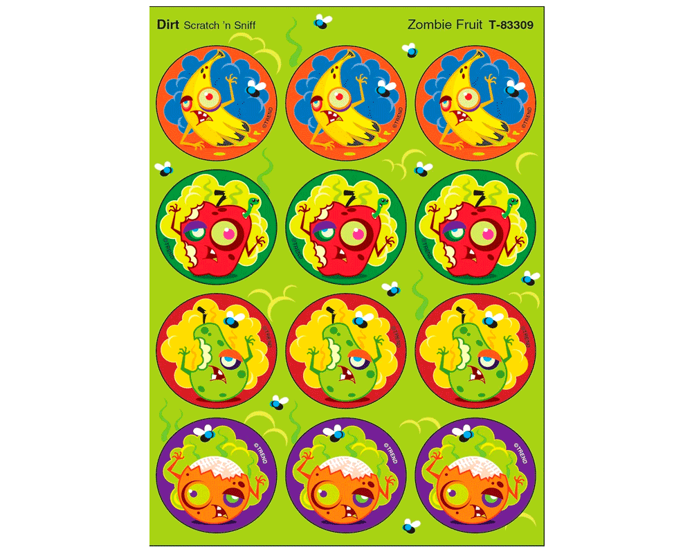 Calcomanías Rasca y Huele de Frutas Zombie Trend