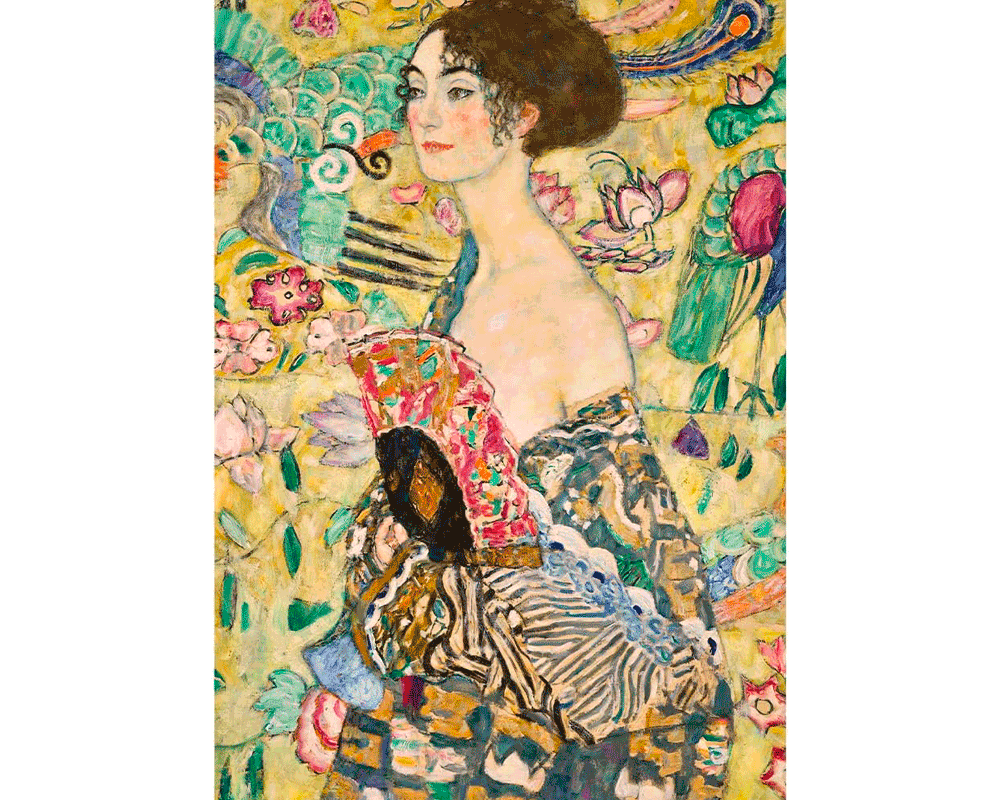 Dama Con Abanico - Gustav Klimt: Rompecabezas 1000 Piezas Trefl