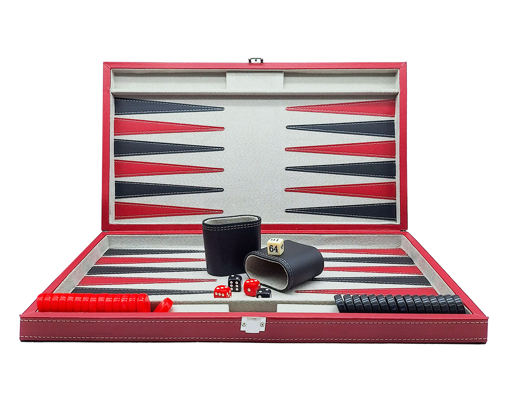 Backgammon Curpiel Negro y Rojo - CHH Games