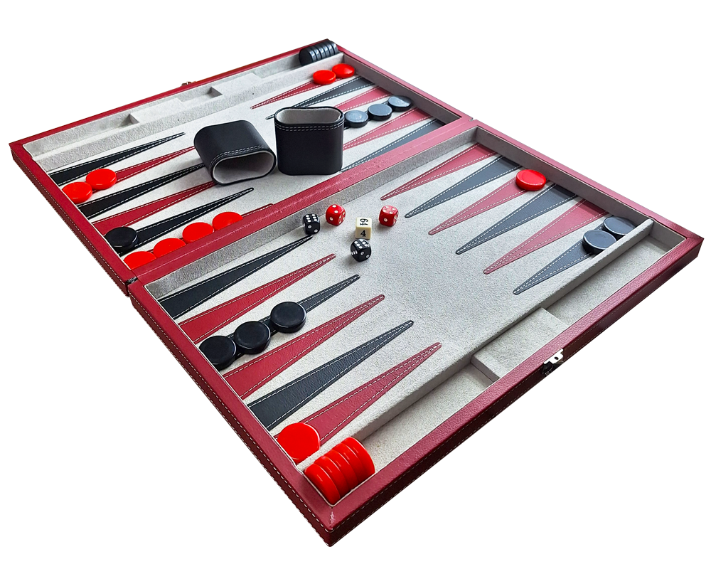 Backgammon Curpiel Negro y Rojo - CHH Games