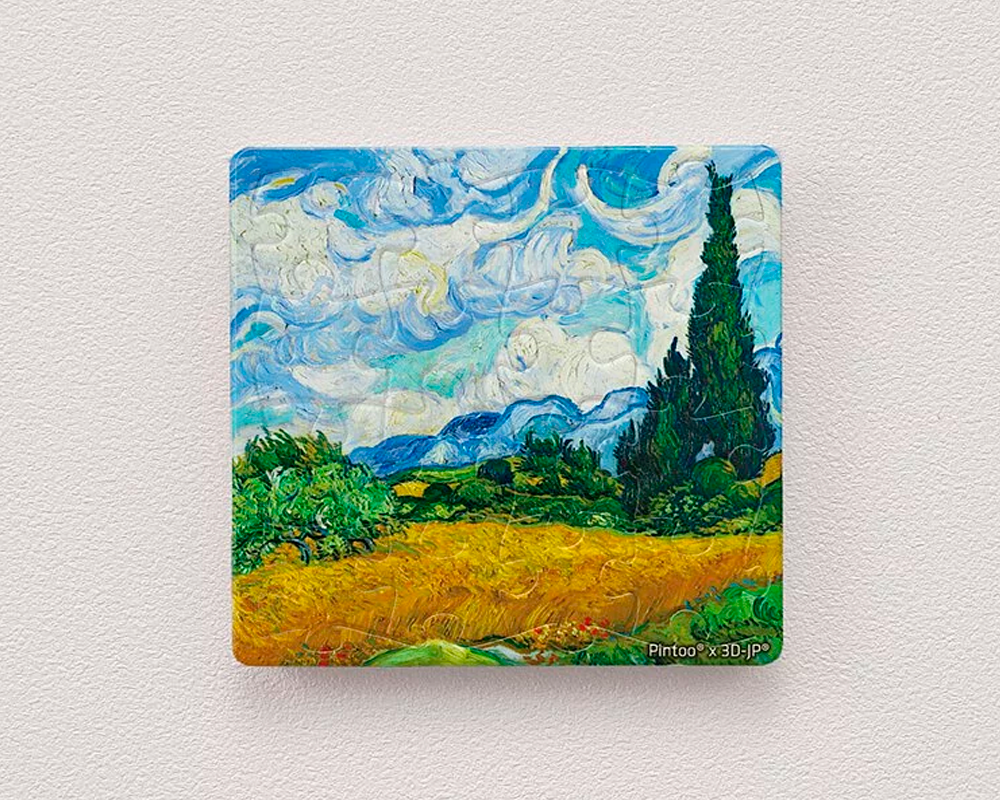 Magneto Van Gogh, Campo de Trigo con Cipreses: Rompecabezas 16 Piezas Piece Relax