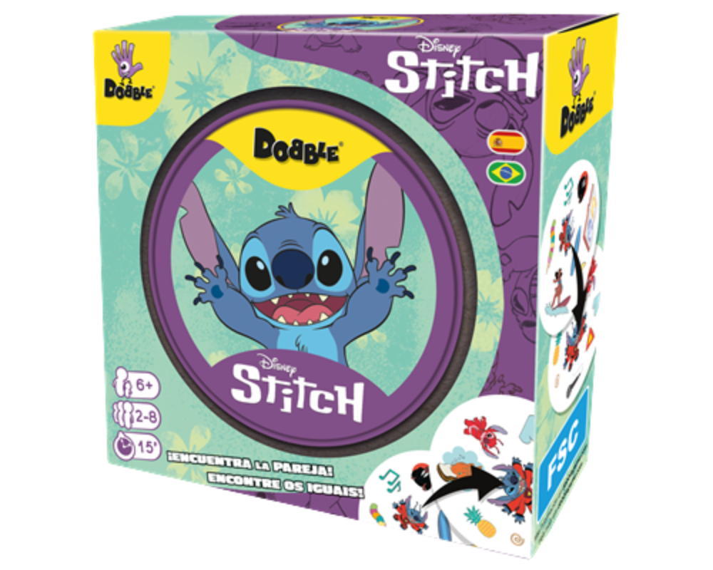 Dobble Disney Stitch. Juego de Mesa en ESPAÑOL. Asmodee