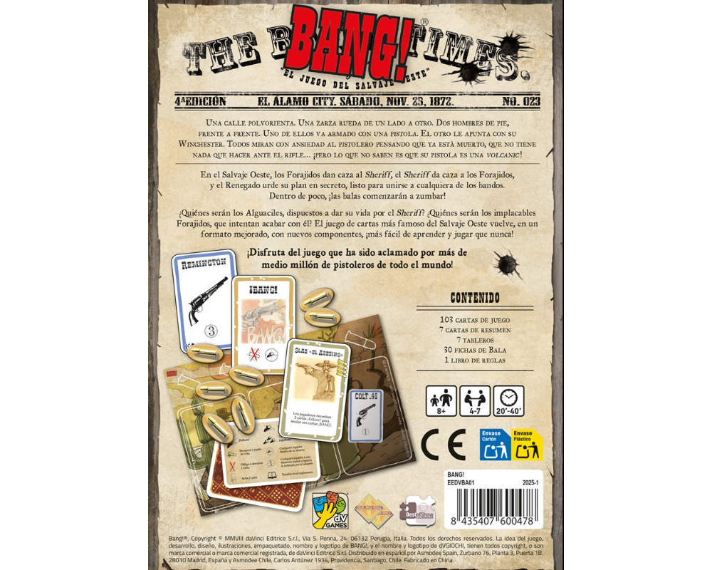 Bang! Juego de Mesa en Español. Asmodee
