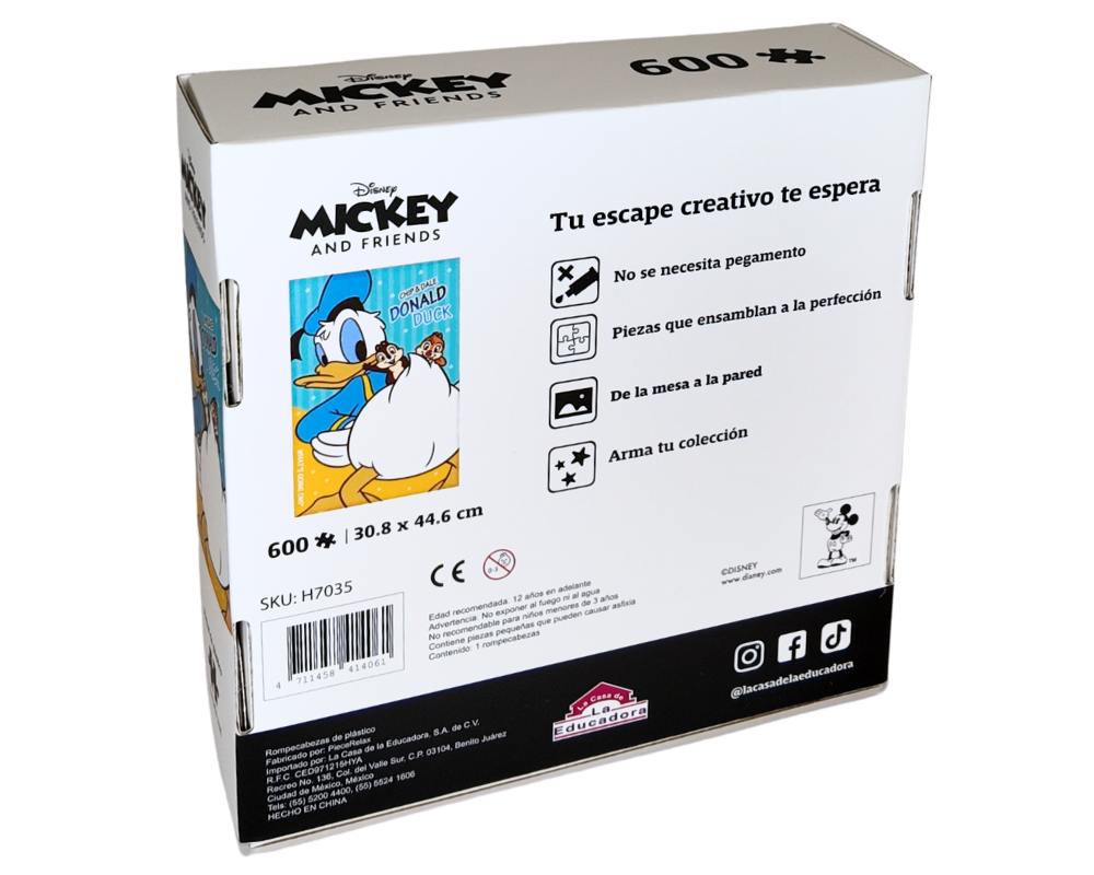 Rompecabezas Donald, Chip y Dale 600 Piezas de Plástico Disney