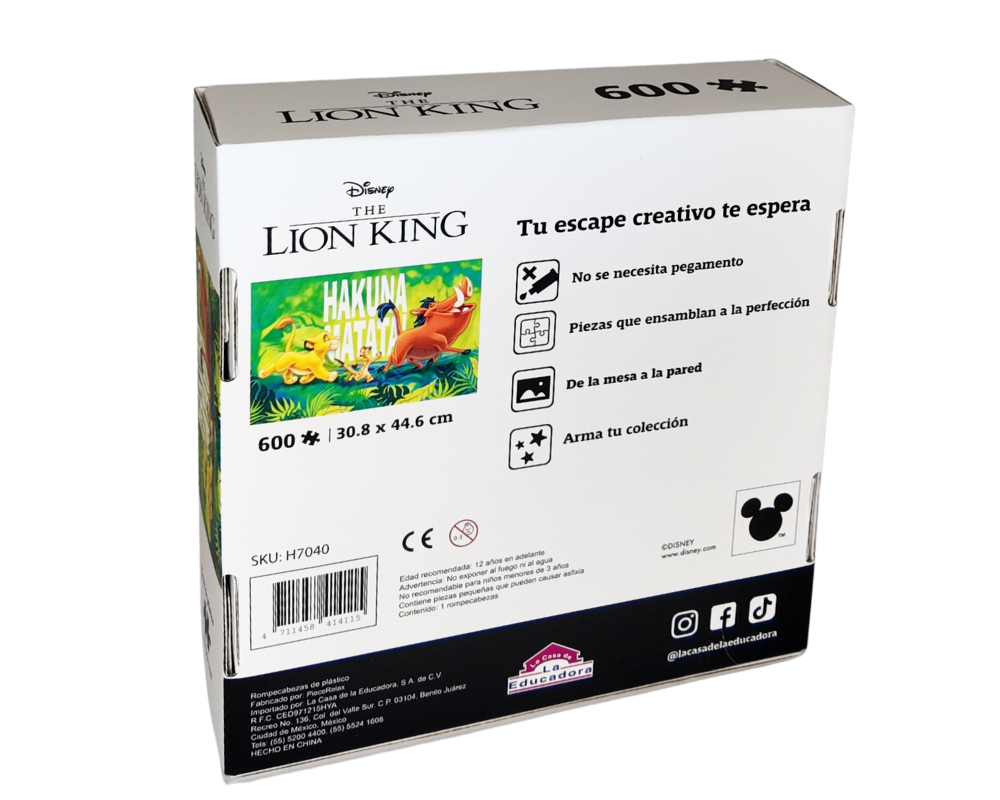 Rompecabezas El Rey León Hakuna Matata 600 Piezas Disney