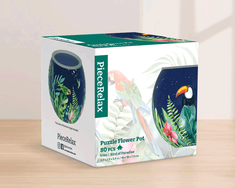 Aves del Paraíso (Maceta): Rompecabezas 80 Piezas PieceRelax