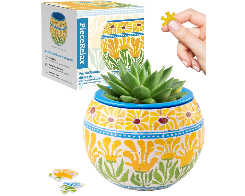 Maceta decorativa - Flores de Verano: Rompecabezas de Plástico 80 Piezas PieceRelax