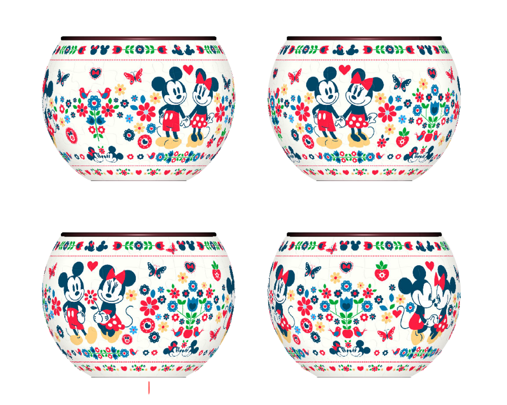 Rompecabezas 3D Maceta Mickey Y Minnie Disney 80 Piezas De Plástico