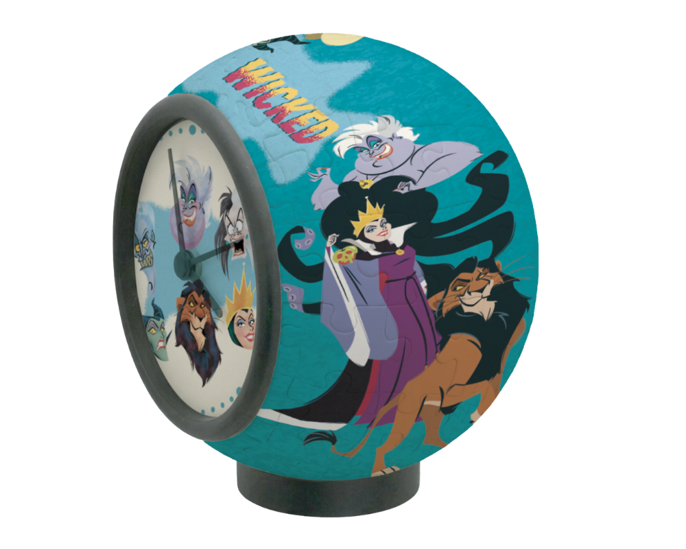 Reloj rompecabezas 3D con maquinaria - Villanos - Disney - Piezas de plástico