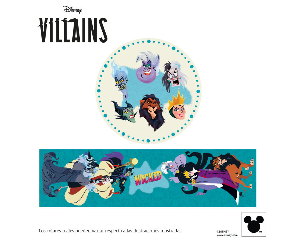 Reloj rompecabezas 3D con maquinaria - Villanos - Disney - Piezas de plástico