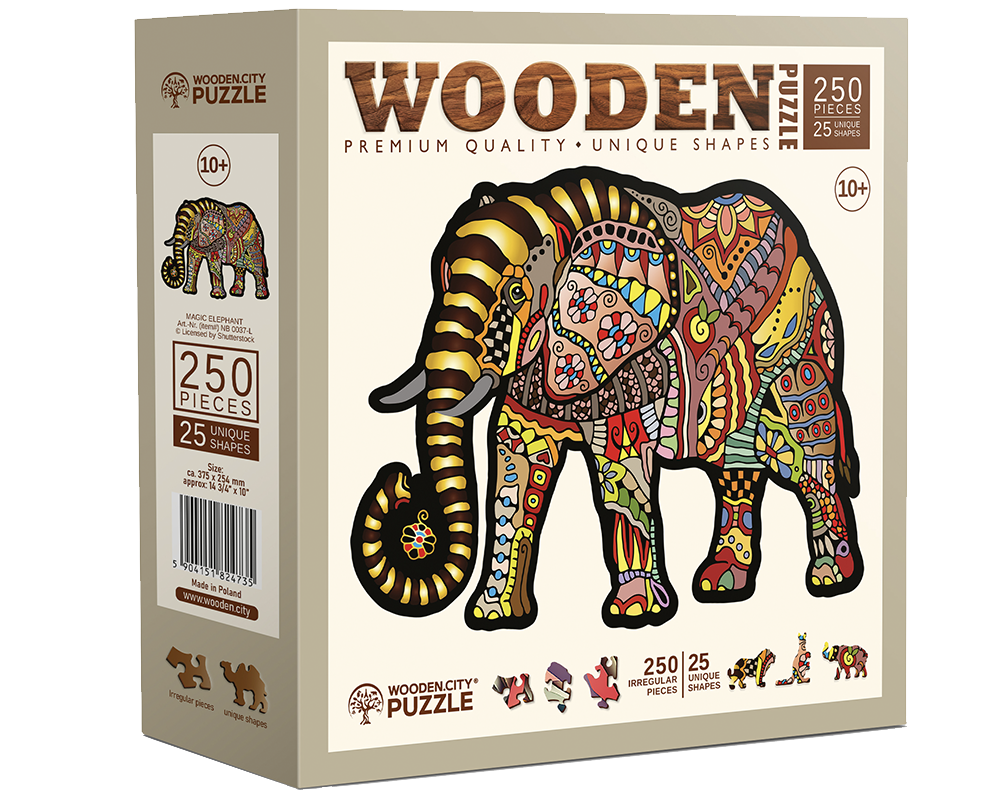Elefante Mágico: Rompecabezas 250 Piezas Wooden City
