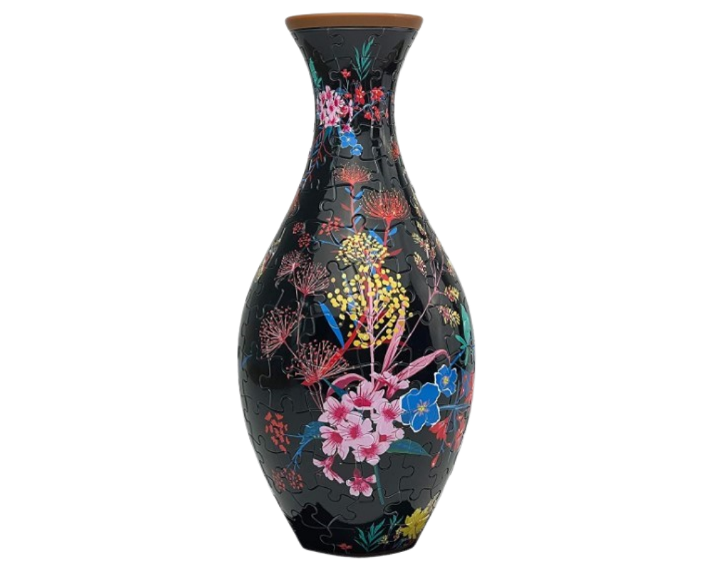 Jarrón Floral Negro: Rompecabezas 3D 160 Piezas PieceRelax