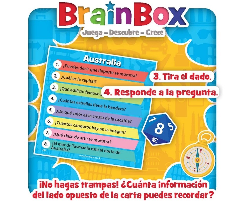 Brainbox - El Mundo: Juego de Mesa en Español. Asmodee