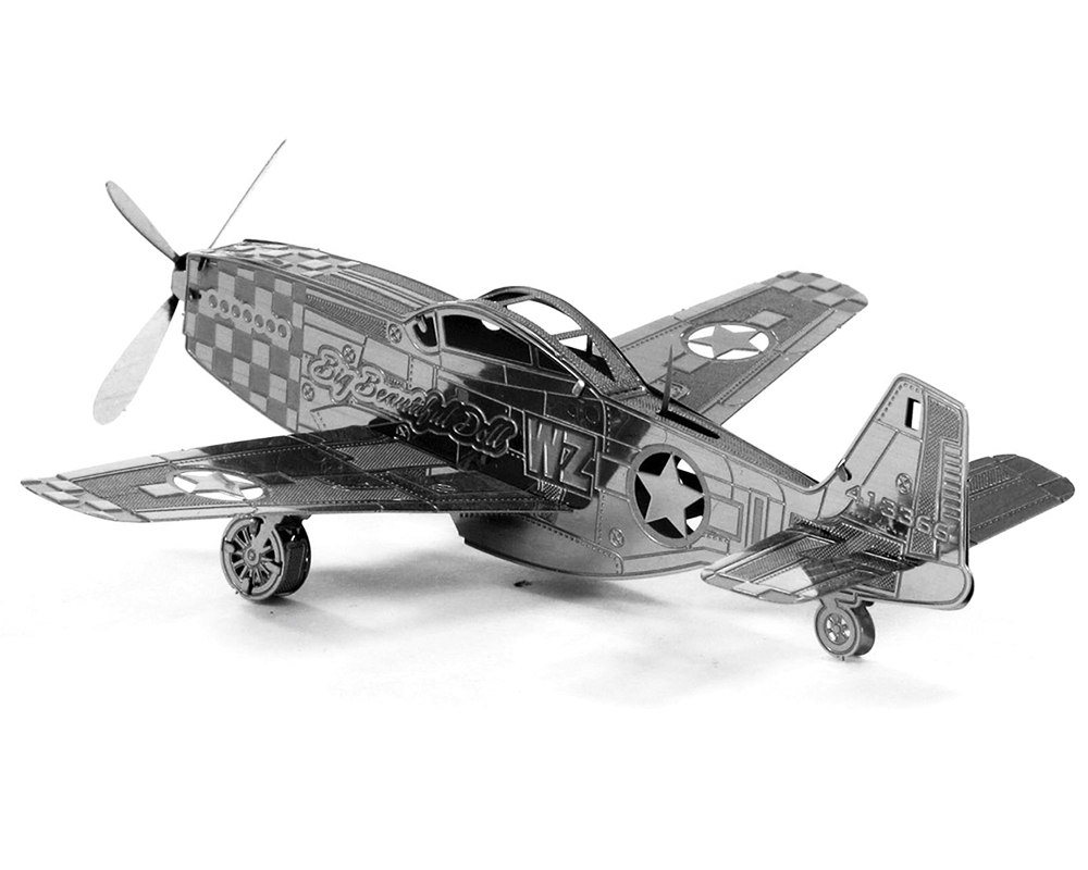 Avión Mustang P-51: Rompecabezas Metálico 3D Fascinations