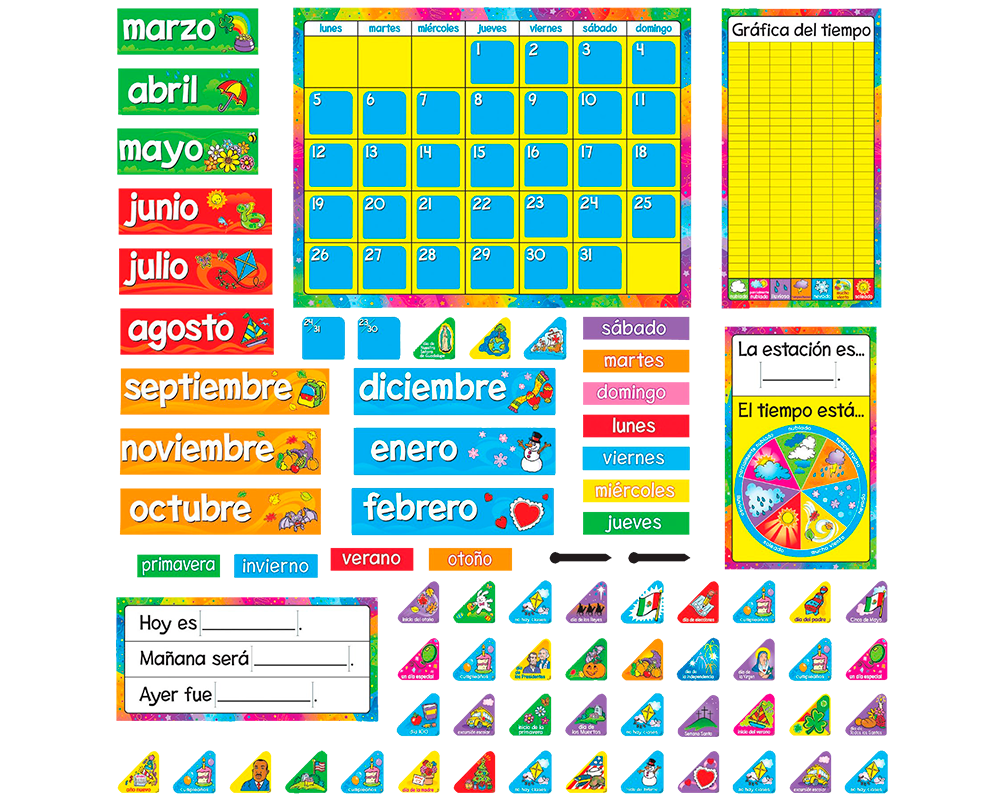 Calendario Anual En Español: Láminas Educativas Trend