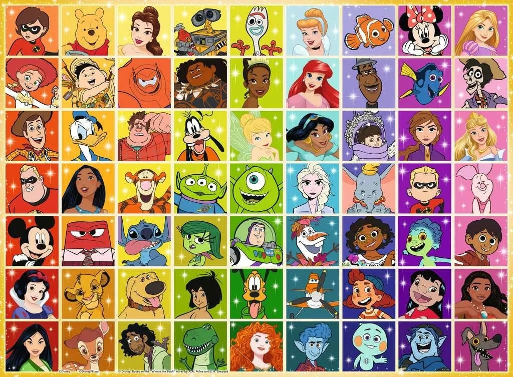 Personajes de Disney y Pixar Rompecabezas 100 Piezas XXL Ravensburger