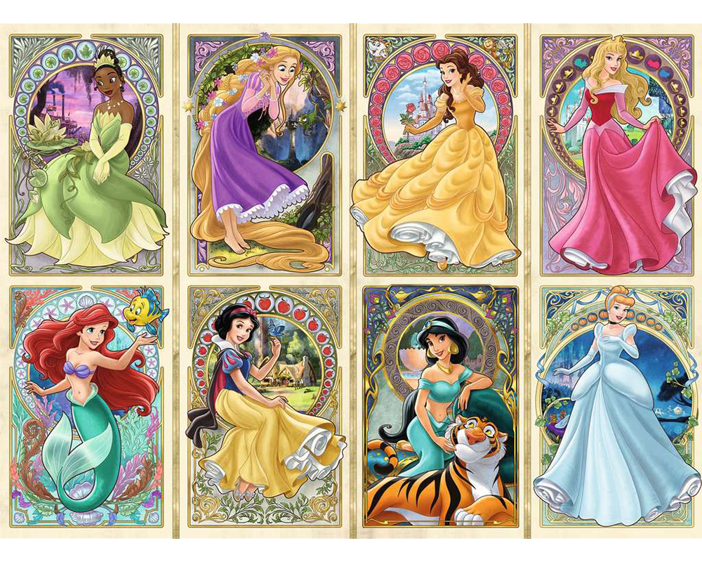 Princesas Disney Art Nouveau: Rompecabezas 1000 Piezas Ravensburger