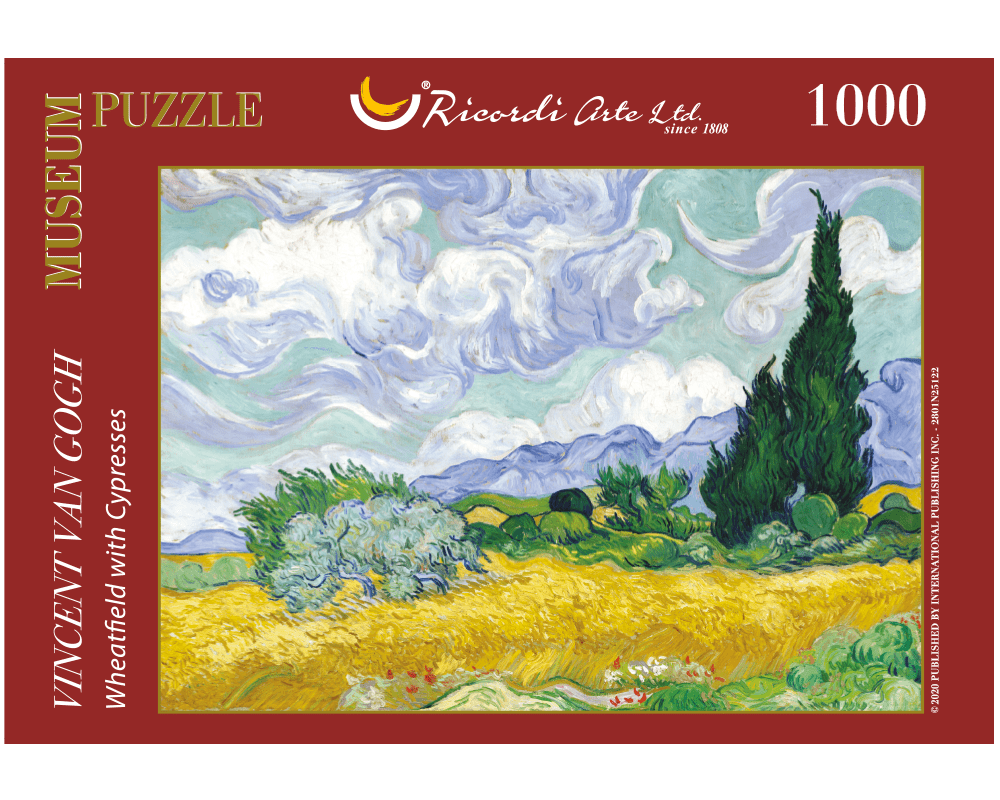 Van Gogh - Campos de Trigo con Cipreses: Rompecabezas de Arte 1000 Piezas Ricordi