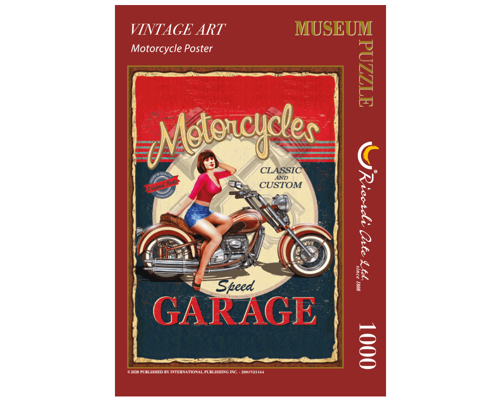 Motocicletas - Póster Clásico Vintage: Rompecabezas 1000 Piezas Ricordi