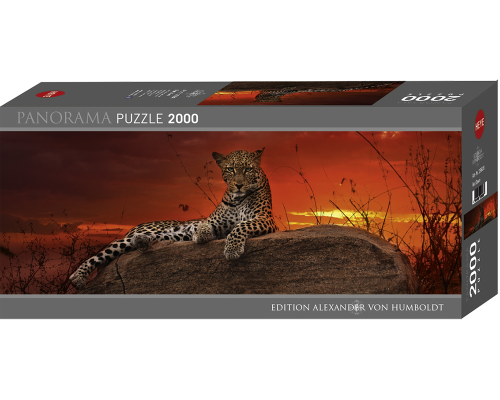 Alexandre Von Humboldt - Leopardo al Atardecer:  Rompecabezas 2000 Piezas Panorámico Heye