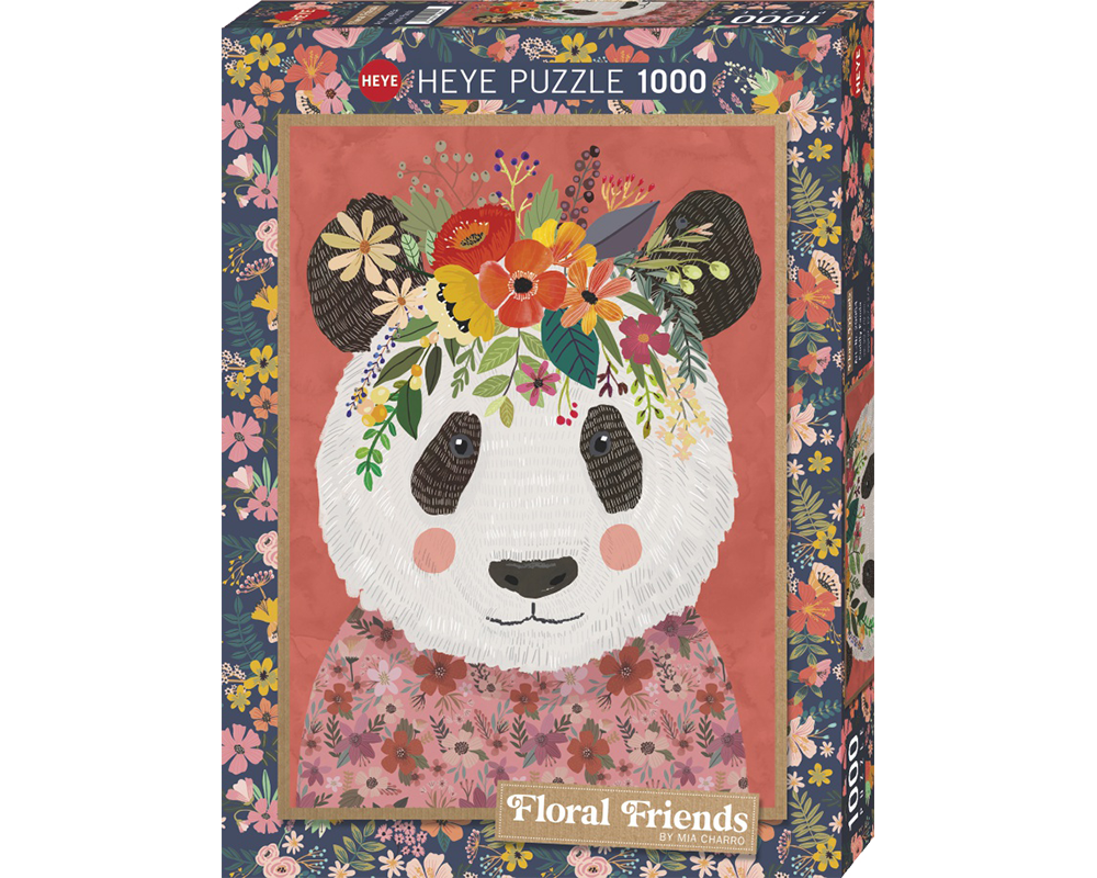 Floral Friends: Panda Mimoso: Rompecabezas 1000 Piezas Heye