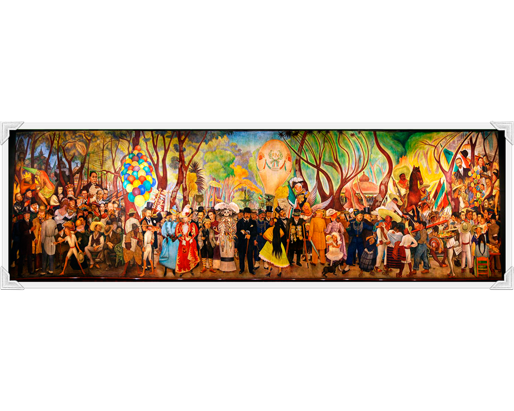 Diego Rivera - Sueño de una Tarde Dominical en la Alameda Central: Rompecabezas 1000 Piezas Panorámico Ricordi