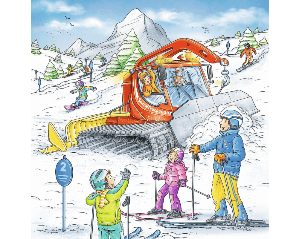 Vamos a esquiar: 3 Rompecabezas de 49 Piezas Ravensburger