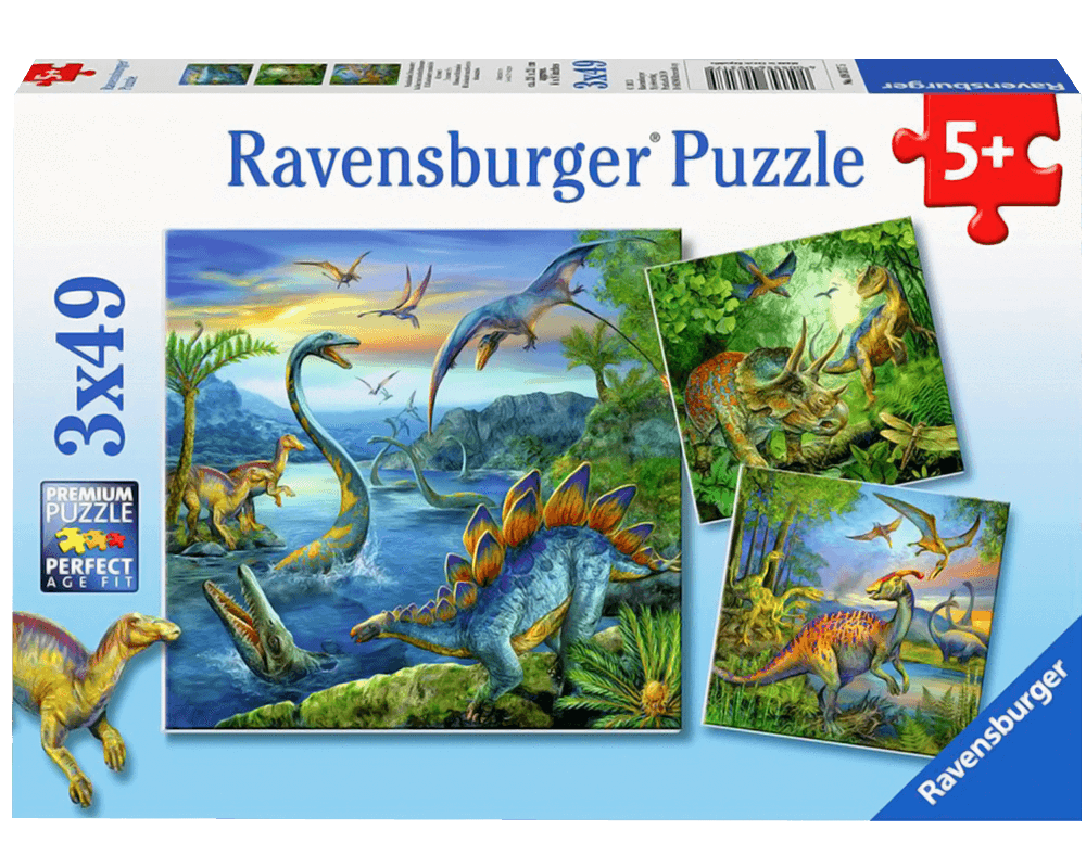 Dinosaurios: 3 Rompecabezas 49 Piezas Ravensburger