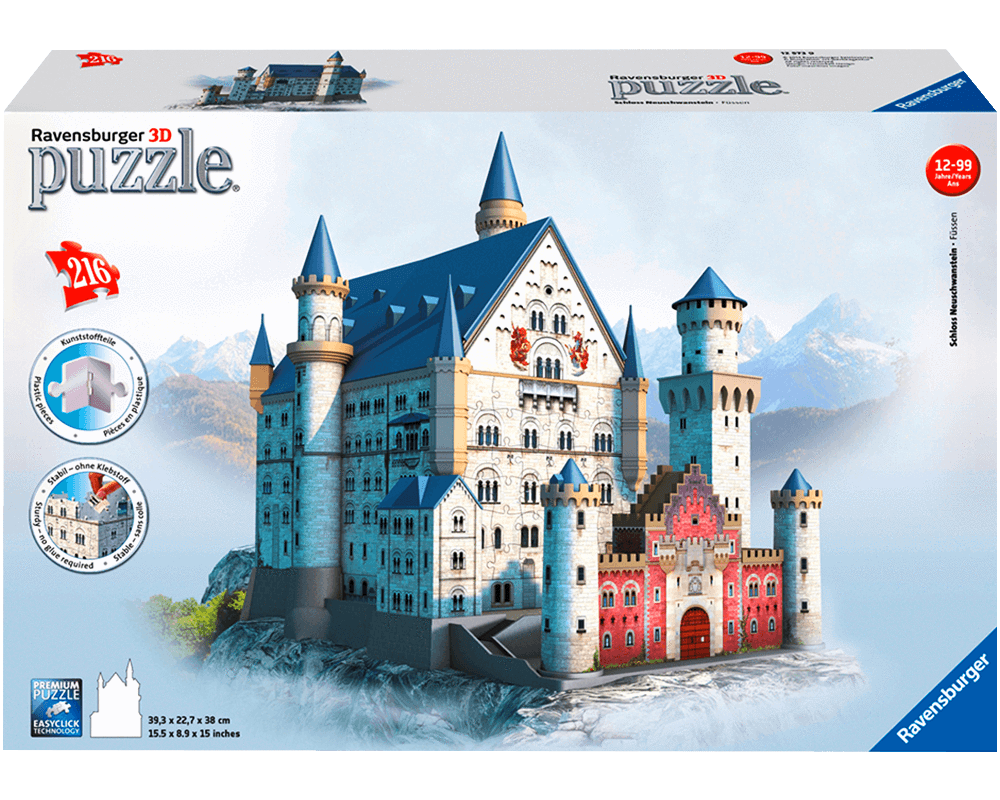 Castillo Neuschwanstein: Rompecabezas 3D 216 piezas Ravensburger