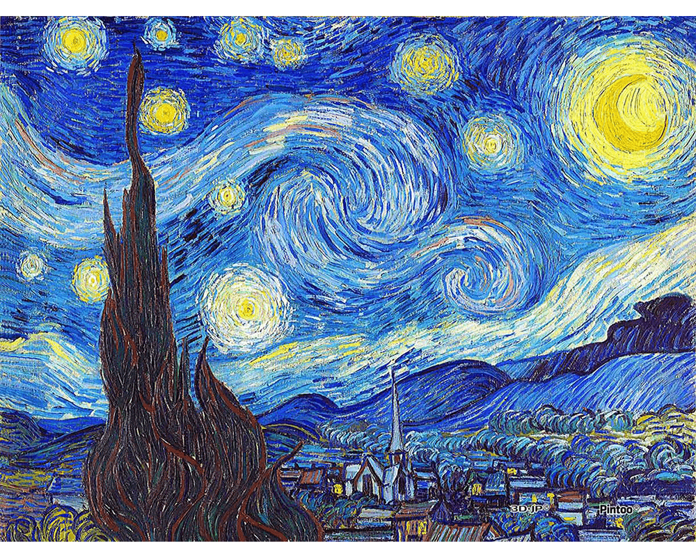Van Gogh - Noche Estrellada: Rompecabezas 150 piezas Miniatura Pintoo