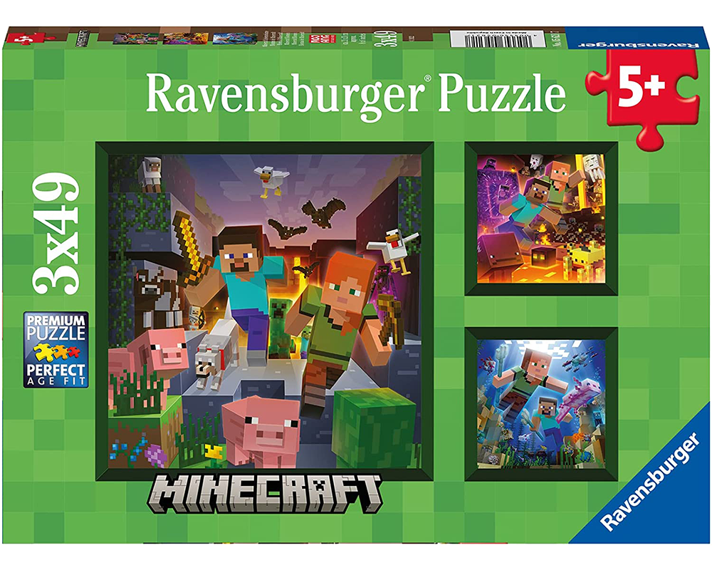 Minecraft: Rompecabezas 3 x 49 Piezas Ravensburger
