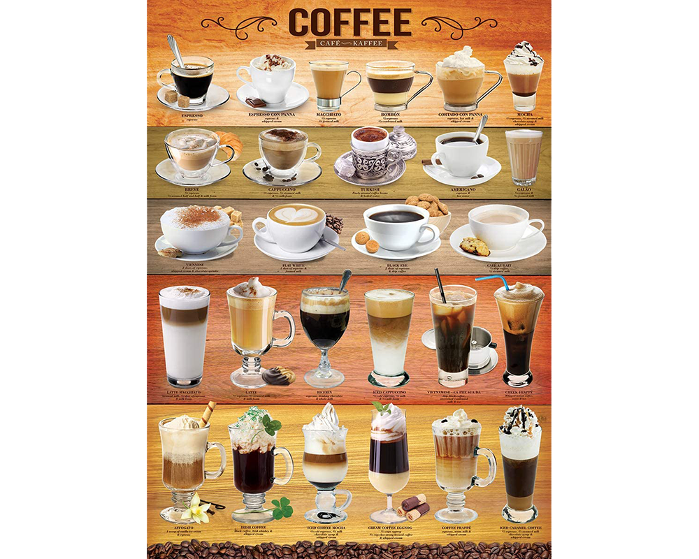 Collage de Cafés: Rompecabezas 1000 Piezas Eurographics