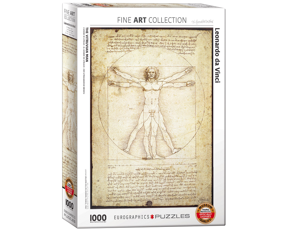 Leonardo Da Vinci: El Hombre: Rompecabezas de Arte 1000 Piezas Eurographics
